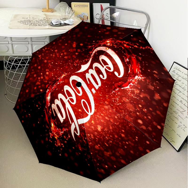 Coca Regenschirm Faltschirm, Automatikschirm 8-Rippen für Reisen, Camping Gebrauch Geschenk für Halloween Weihnachten
