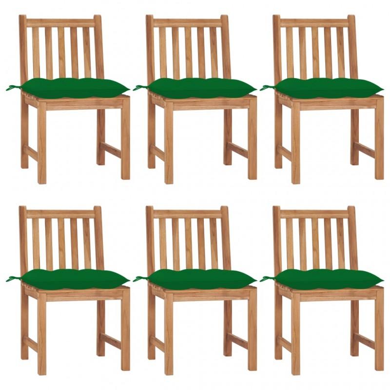 Day and Night - Day and Night Garden Chairs 6 Units Solid Teak Wood with Cushions