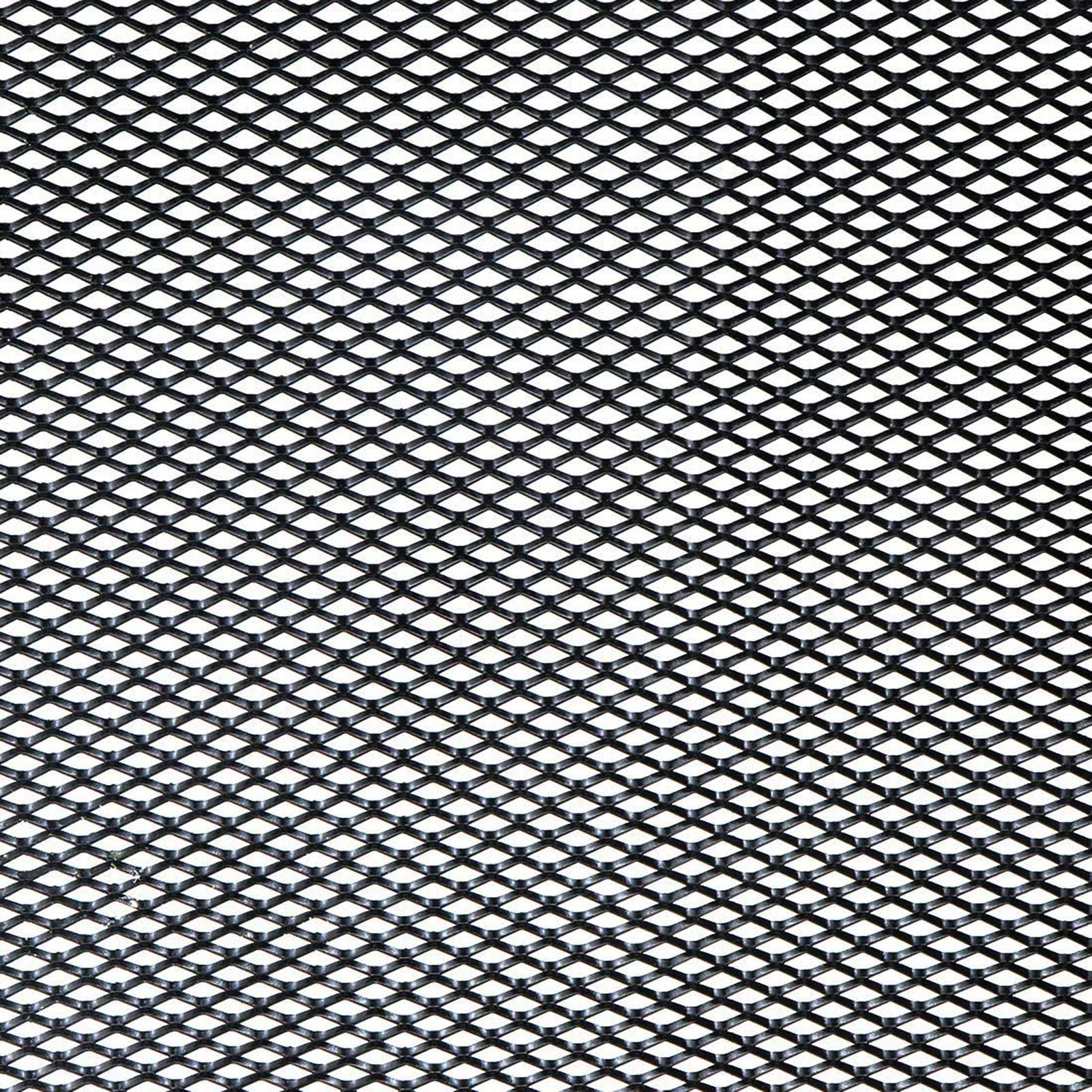 

Car Grill Mesh Sheet Black Painted Aluminum Alloy Grille Mesh Roll Automotive Grille Insert Bumper Rhombic Hole Black
