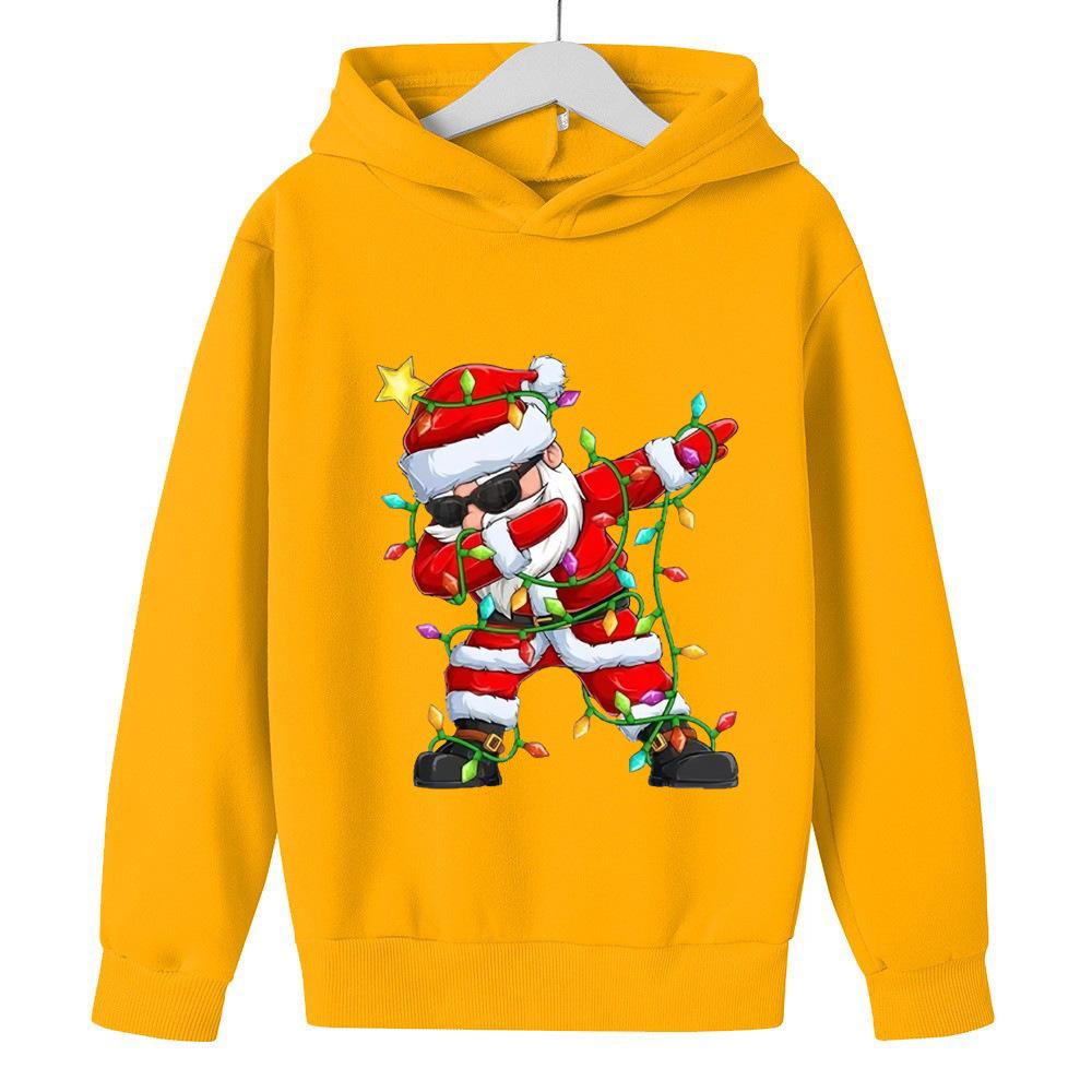 Autumn Winter Santa Claus Children's Fashion Cartoon Printed Hoodie Warm Comfortable Casual Daily Hoodie