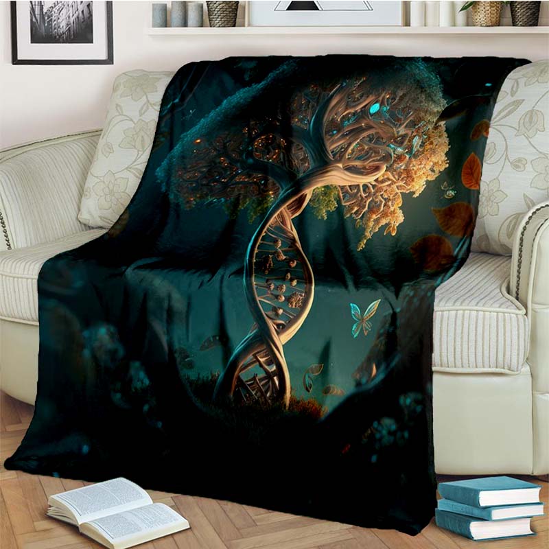 Tree of Life Mystical Celtic Art Print Flannel Blanket Cozy Warm Throw Sofa Bedroom Present Indoor Home Party Lounge Decor