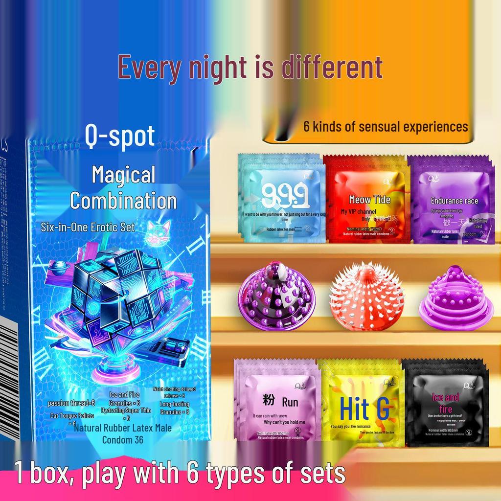 Ultra-Thin Large Particle Clitoral Stimulation Condoms - Long-Lasting Wolf Teeth Design