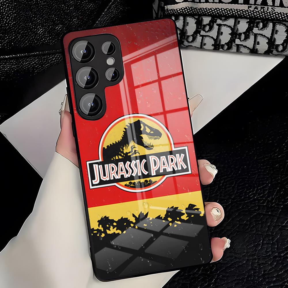 J-Jurassic Park Dinosaur Phone Case For Samsung S26 S25 Plus S20 S20 Plus S22 Ultra S23 FE S21 Plus S21 Ultra Glass Cover