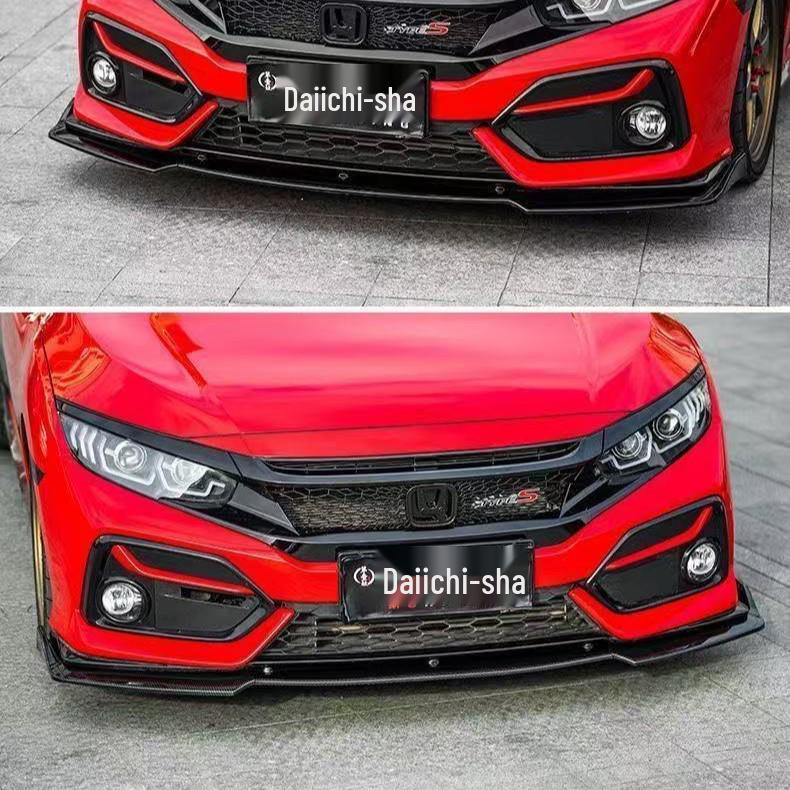 2021 Civic Hatchback Front Lip: Three-Section Bumper Kit for Tenth Gen