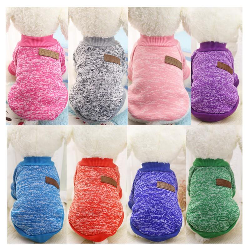6 Color Pet Dog Sweater Autumn Winter Pet Dogs Coat Clothes Soft Comfortable Warm Fashion Classic Woolen Sweater Dog Jackets
