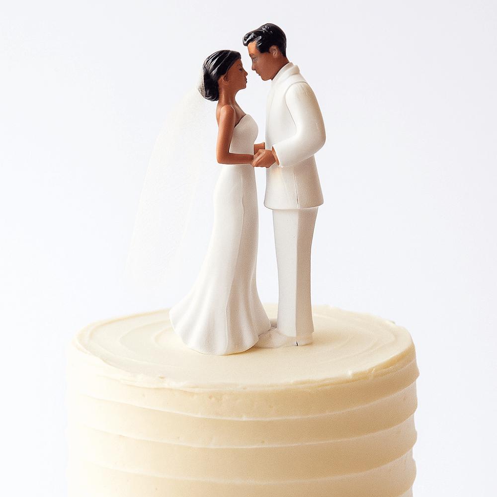 White/Black Cake Toppers Dolls Elegant Bride & Groom Figurines Couple Wedding Cake Topper  Wedding