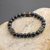 Black Matte Volcanic Stone Bracelet - Men's Jewelry, Ideal Father's Day Gift