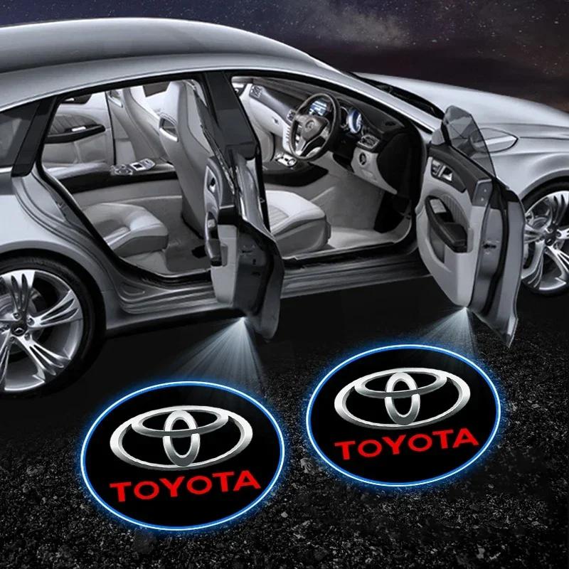 1/2pcs LED Car Door Courtesy Light Projector Welcome Lamp Car Badge for Toyota TRD GR Chr Corolla Yaris Rav4 E150 E120 Land Cruiser 200