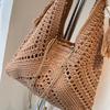 Crochet 2-IN-1 Shoulder Bag Set For Women Raffia Boho Rattan Summer Beach Vacation Tote Bags Knitted Design Handbags Female 2025