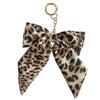 Polyester Bow Bag Charm Fabric Keyring Accessory Elegant Look Leopard Print Keychain  Car Keys