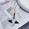 Mobile Phone Charm Gothic Cross Bat Rose Pendant Keychain Strap Lanyard for Bag