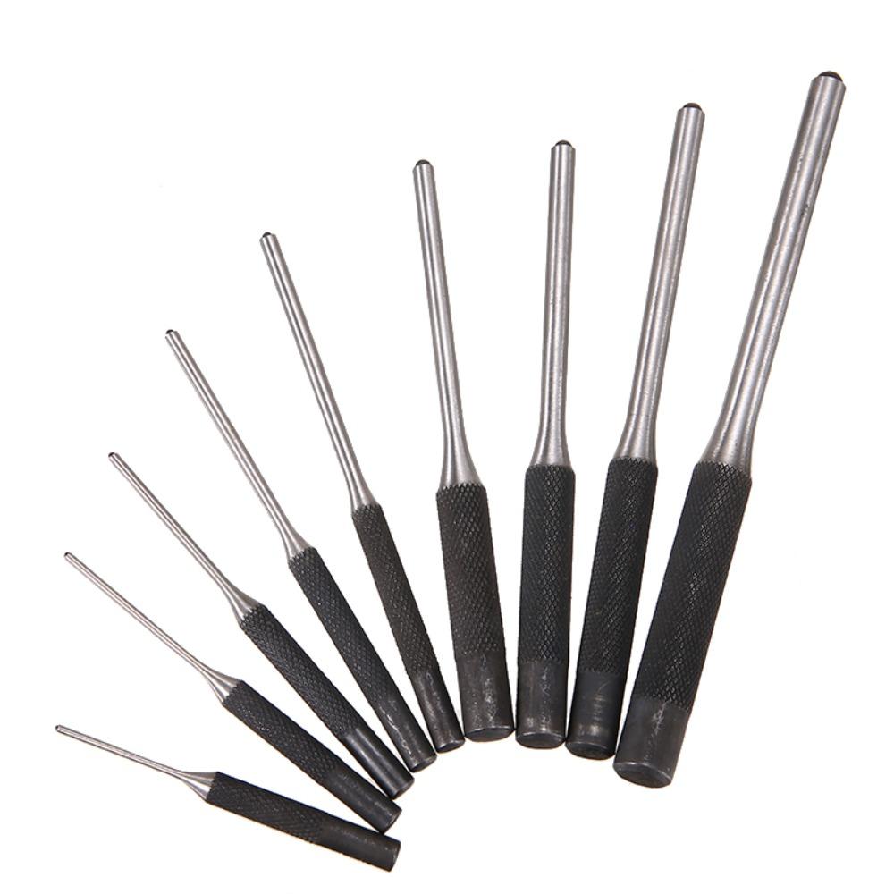 9pcs/Set Repair Round Head Multi Size Punch Locator Punch Gouge Tools Pin Punch Roll Pins