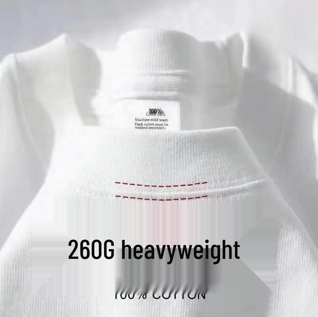 Dámske biele krátkorukávové tričko s nadmerným strihom, 260g, zo 100% bavlny