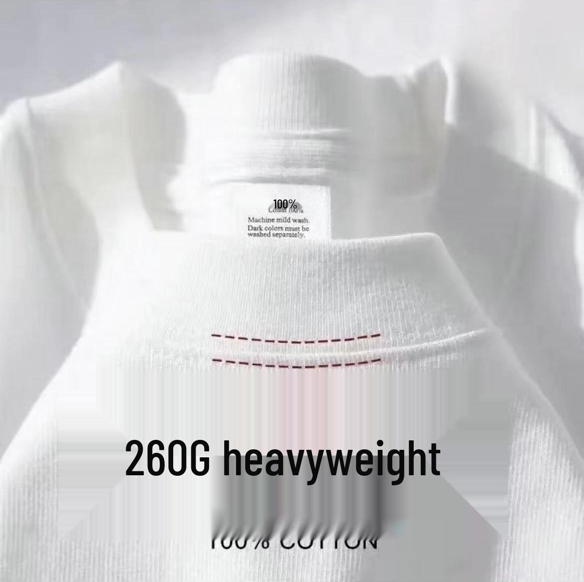 

Женская футболка оверсайз из 100% хлопка, плотностью 260 г/м², белого цвета, с коротким рукавом XXL (155-170 jin)