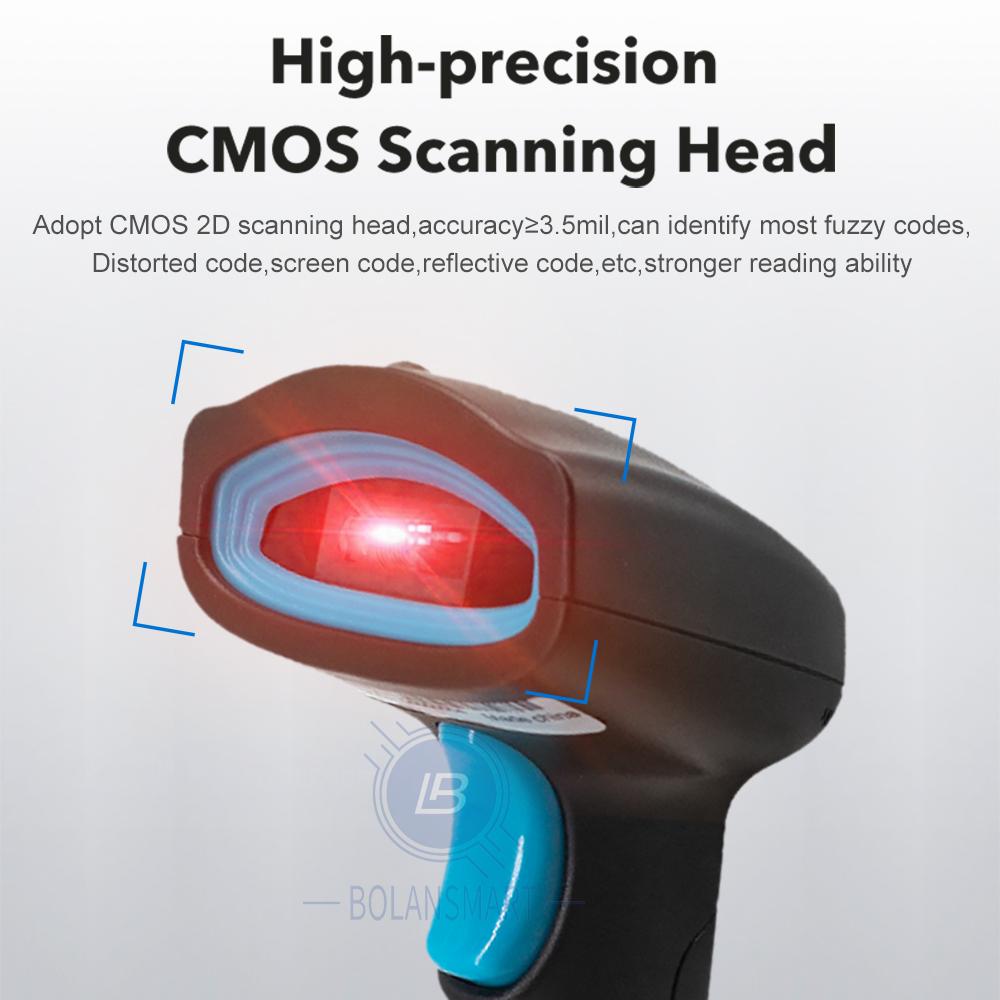 Portable Wired 2.4G Wireless 1D 2D Barcode Scanner Handheld Bluetooth PDF417 QR Bar Code Reader For Supermarkets Warehouses
