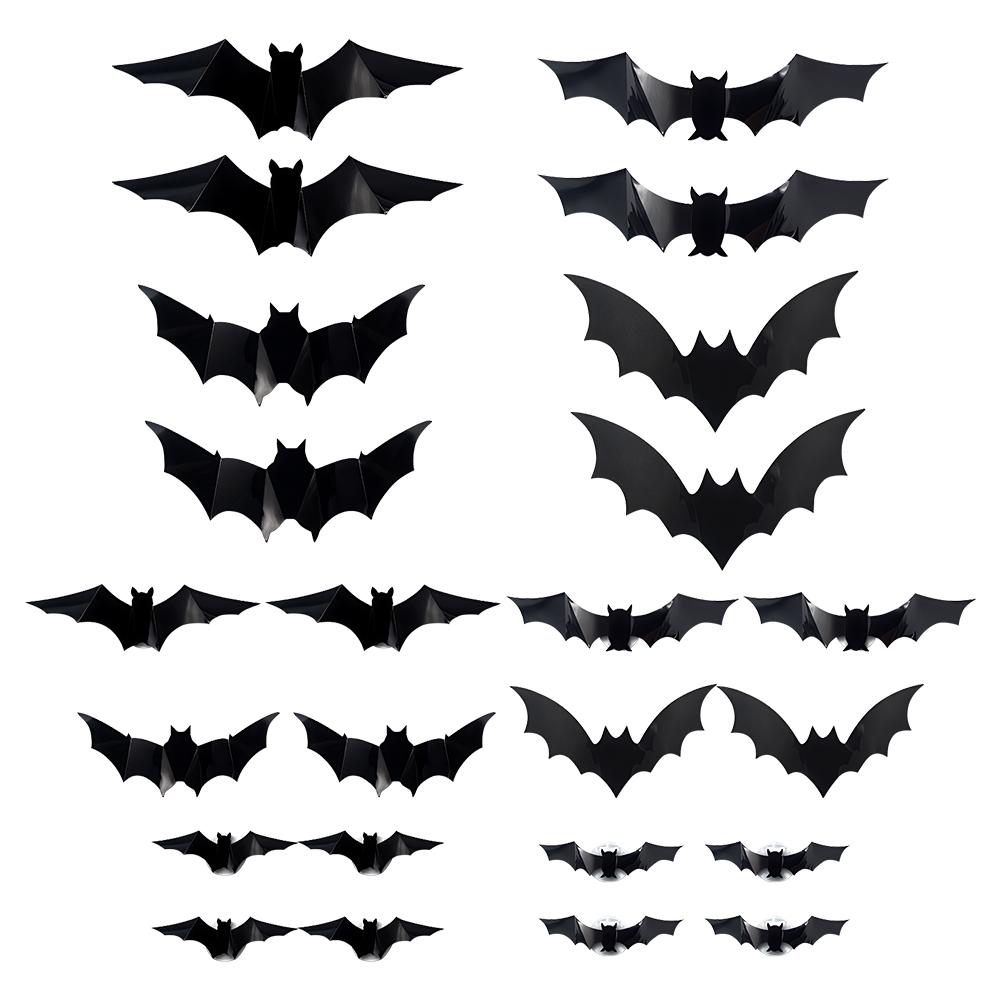 48 PCs Halloween Bats Wall Decor Glow In The Dark Bats Decorations Wall Stickers for Halloween Party Bedroom Window Decorations