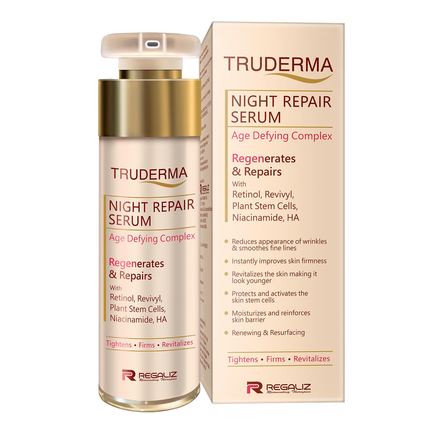 Regaliz Truderma Night Repair Serum | Overnight Formula for Healthy, Radiant Skin | 30 ml