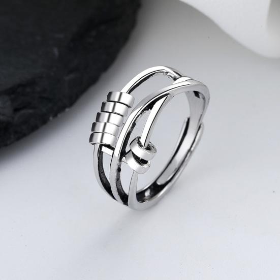 

Кольцо на палец, три женских круга, открывающееся анти-регулируемое кольцо с бусинами серебряный