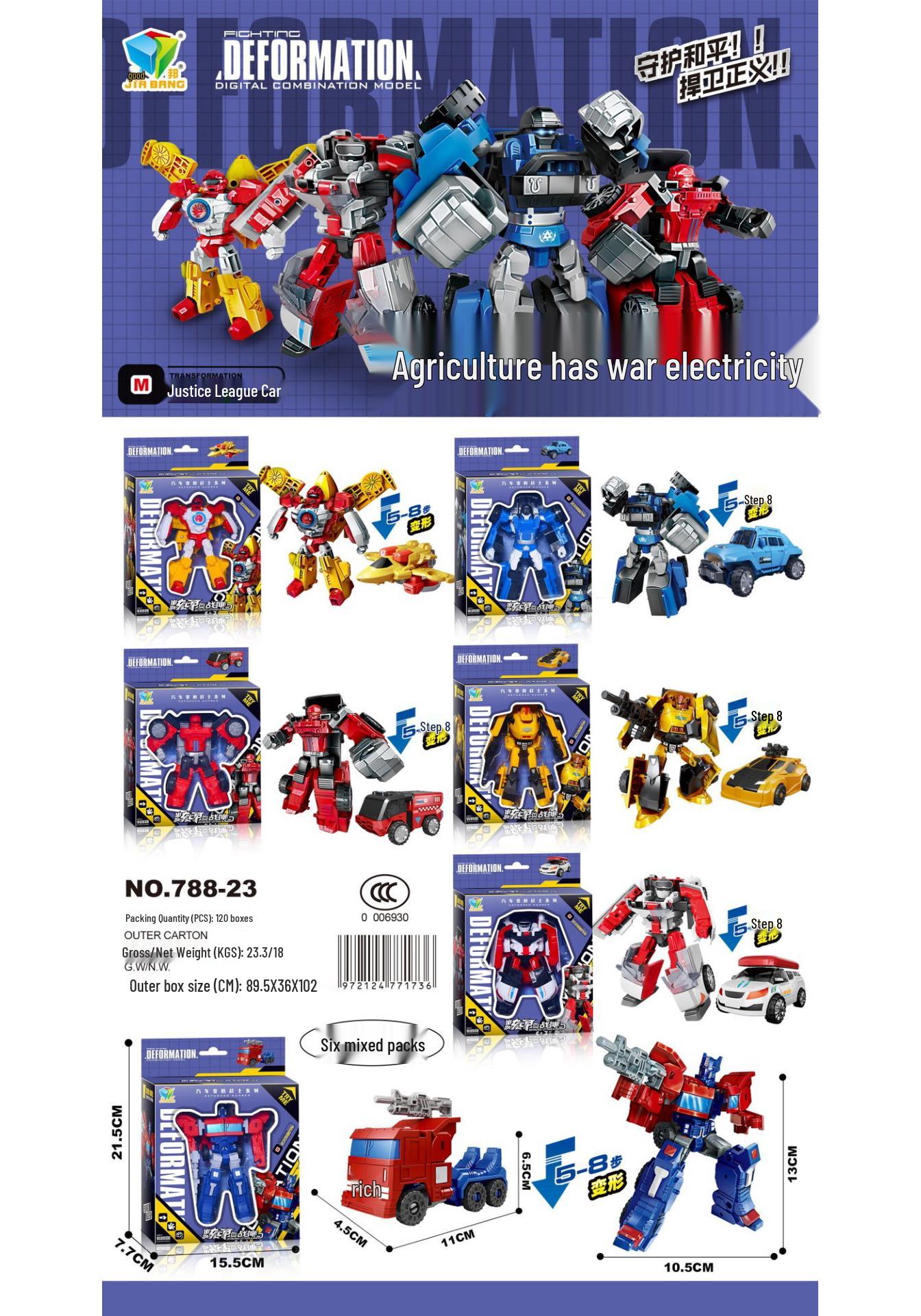 Boys  Ultimate 5-in-1 Transforming Warrior Mecha Set: Children s Toy Robot Gift Box