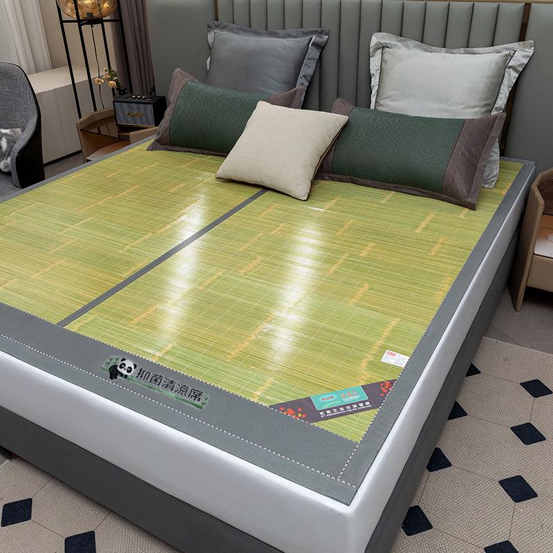 Bamboo Ice Silk Summer Cooling Mat: Foldable Double-Sided Mat for Dormitory or Home, 1.8m