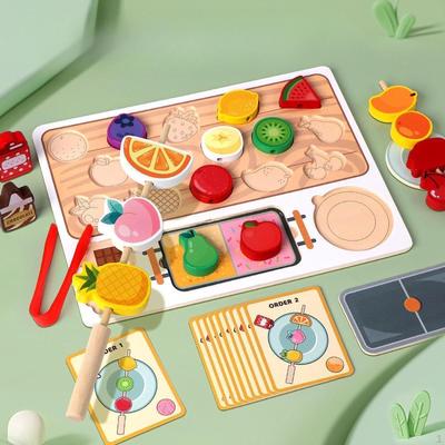 Pretend Play Food Wooden Role Preschool Learning Montessori Kids Kitchen Playset
