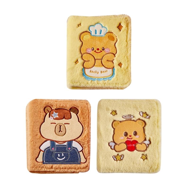 Soft Plush Card Storage Book Cute Capybaras Butter Bear Mini Photo Album 3Inch Picture Photocard Binder Card Sleeves