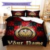 Eintracht Frankfurt Custom Name Pattern Bedding,Quilt Set Quilt Cover Pillowcase Home Birthday Gift(1 * duvet cover + 2 * pillowcase, without core)