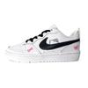 Court Borough 2 Dark Night Katy Leder Rutschfest Dämpfung Abriebfest Niedrig geschnittene Skateboard-Schuhe BQ5448-100(team1670-)
