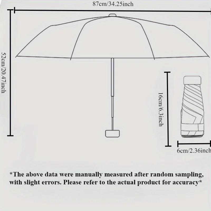 Ultra-Lightweight Mini Pocket Umbrella with Box, 5-Fold Portable Card Holder Sunshade, Lightweight UV Protection Umbrella