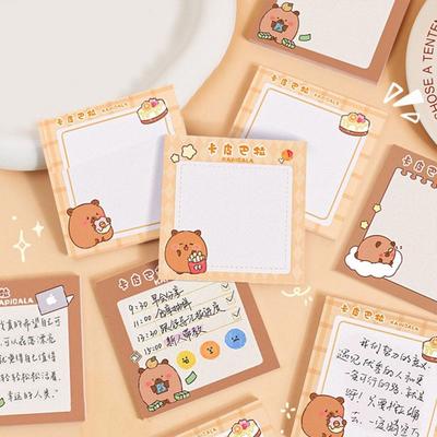 Self-adhesive Capybara Sticky Note Cute Message Paper Multifunction Capybara Memo Pad  Diary