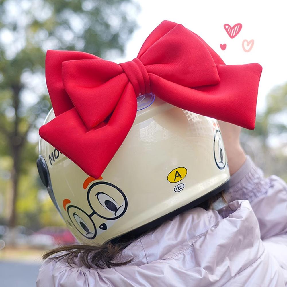 Motorcycle Helmet Bow Decoration Electric Bike Helmet Car Body Decoration Accessories Bowknot Suction Cup Type For Girl Women