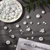 100pcs White Round Wooden Beads Natural Unfinished Loose Beads Wooden Spacers for DIY Crafts Jewelry Making