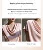 Women's Plus Size Cowl Neck Ice Silk Short Sleeve Loose-Fit Top