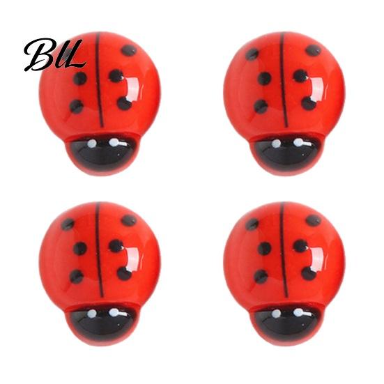 Magnetic Whiteboard Accessories 4Pcs 3D Ladybug Refrigerator Magnet, Mini Ladybird Resin Fridge Magnet Decorative Memo Note Holder for Kitchen Office