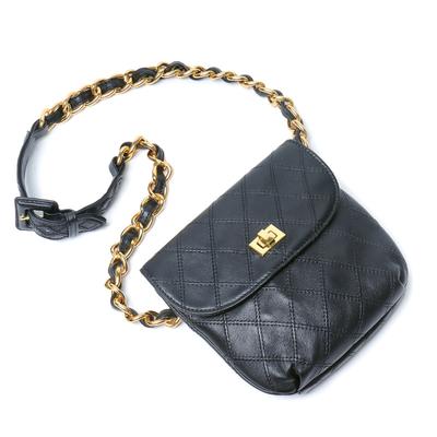 Leather Fanny Pack Yang Mi, The Same First-Layer Cowhide Rhombus Chain Women'S Bag, Portable One-Shoulder Crossbody Breast Bag
