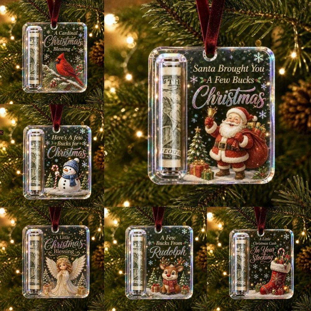 Acrylic Cash Gift Box Hanging Style Treat Holder Ornament Money Holder Ornament for Gift Giving