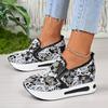 Fashion Women's Low-cut Shoes 2025 Spring and Summer Fashion Floral Pattern Mesh Breathable Comfortable Platform Sneakers Tenis De Mujer