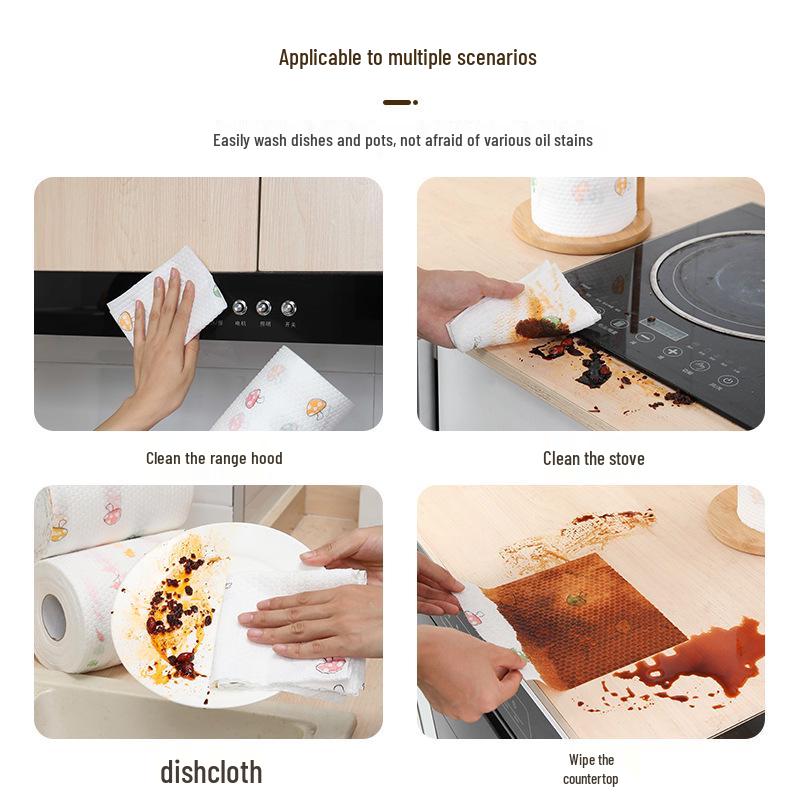 Lazy Rag Dual-Use Extra Large & Thick Kitchen Disposable Paper Towels for Household Cleaning