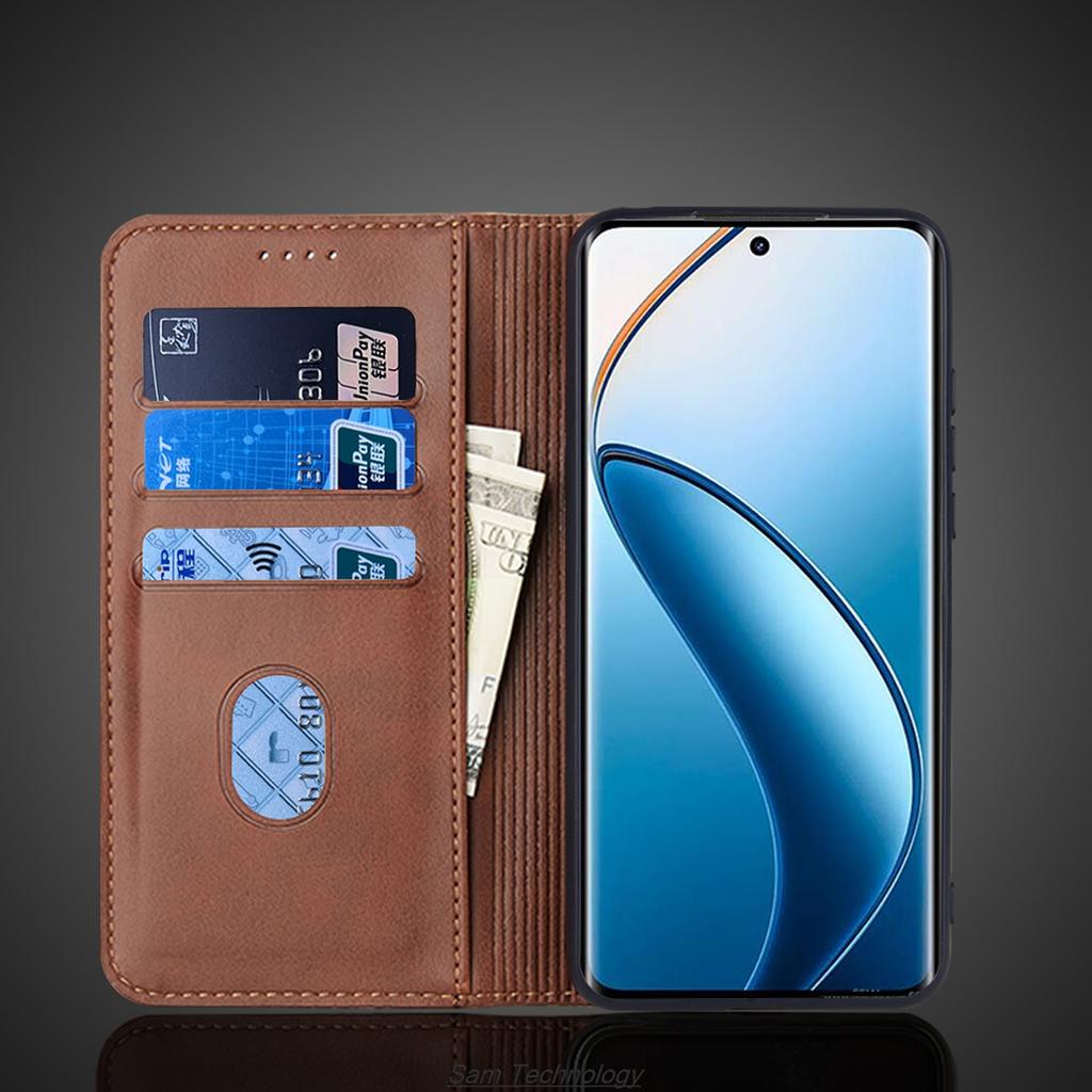 Magnetic Attraction Leather Case for OPPO Realme P1 Pro RMX3844 6.7" Holster Flip Cover Case Wallet Phone Bags Capa Fundas Coque