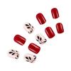 24 Pcs Short Oval Press On Nail Glittering Acrylic False Nail Glossy Artificial Nail Leaf Stick on Nail for Party