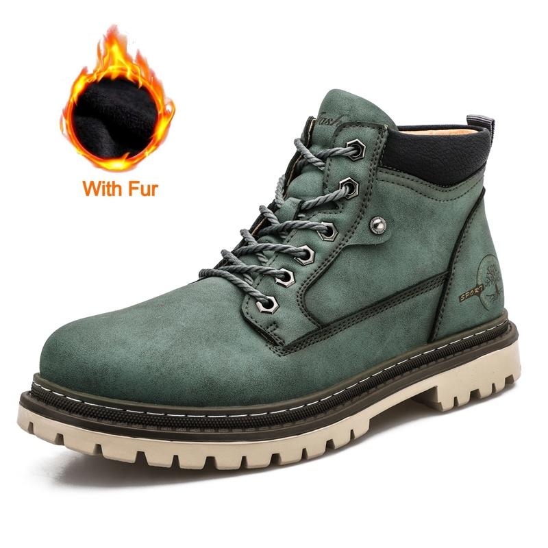 

Fashion High Quality Men High Top Designer Boots Classic Lace-Up Casual Leather Round Toe Boots Men Fashion Outdoor Antiskid Ankle Boots 47