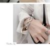 Korean S925 Sterling Silver Geometric Cutout Bracelet - Women's Retro Hong Kong Style Trendy Bangle
