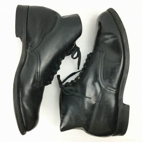European Pre-70s Vintage Short Military Chukka Officer Service Boots Black Size 27.5H Men’s(USED)
