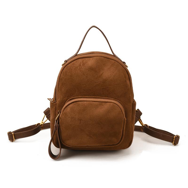 Academy style versatile simple schoolbag retro leopard print literary high school backpack large capacity backpack