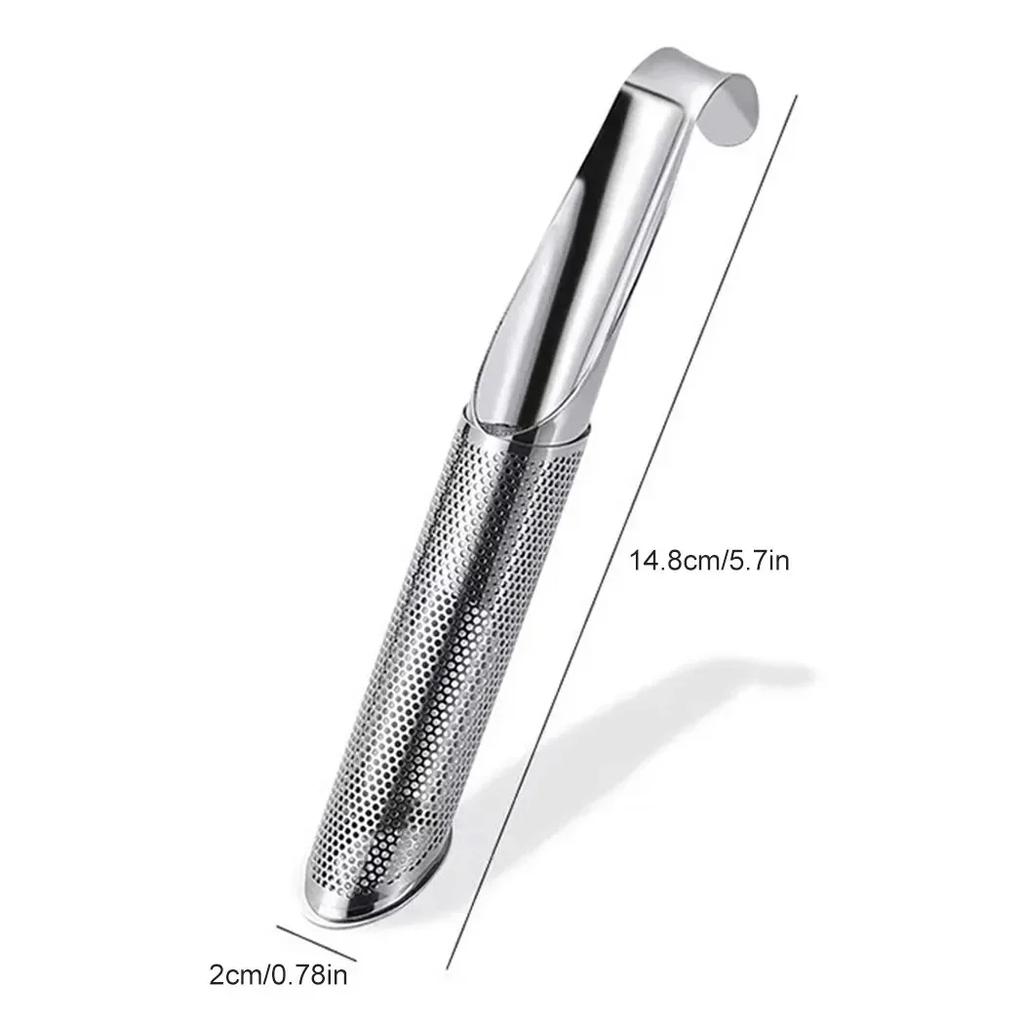 Portable Home Tea Accessories Filtration Stainless Steel Tea Maker Piping Design Tea Spoon Brewer Long Handle Metal Creative Cup