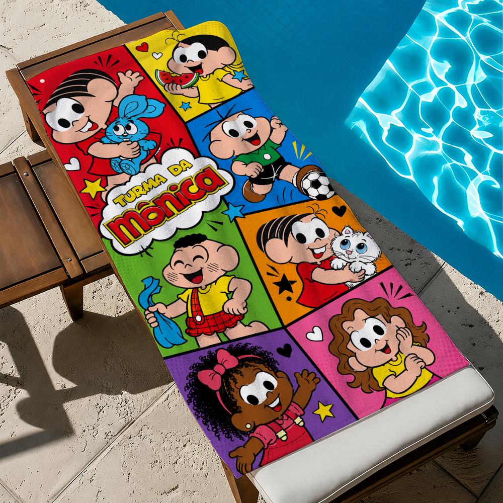 Animation Turma da Monica Towel Towel Soft Pool Gift For Travel Gym Shower Cool Camping Quick Dry Sports Large Beach Towel