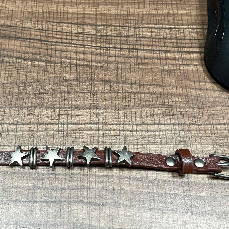 Retro Soft Leather Star Leather Bracelet Bracelet, Adjustable Rivet, Male and Female Couples Bracelet