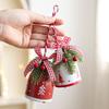 Rustic Christmas Bell Ornaments with Artificial Pine And Red Berries Vintage Metal Jingle Bells Hanging Decoration for Tree