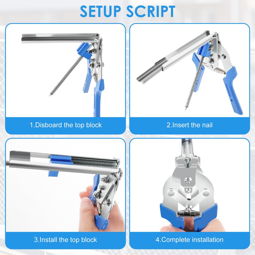 New Hog Ring Plier Tool Carbon Steel Snap Ring Pliers with 1800Pcs M Nail Clips Staples Chicken Mesh Cage Wire Fencing Hand Tool