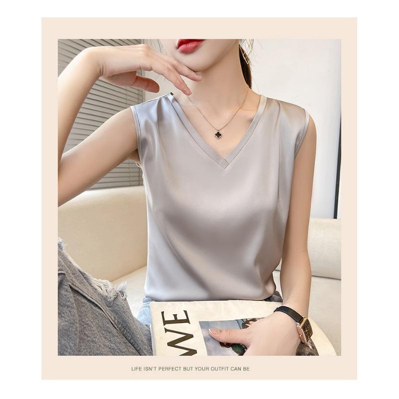 Letní dámské vesty s úzkým výstřihem do V, širokými rameny a krátkými vnitřními rukávy